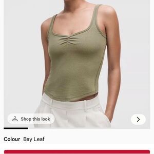 Lululemon Hold Tight Sweetheart Tank Top in Olive green (bay leaf)